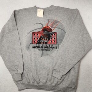 Vintage Nike Sweatshirt Mens XL Gray 90s Crew Neck Michael Jordan Restaurant USA
